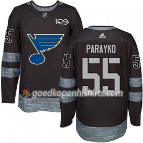 St. Louis Blues Colton Parayko 55 1917-2017 100th Anniversary Adidas Zwart Authentic Shirt - Mannen